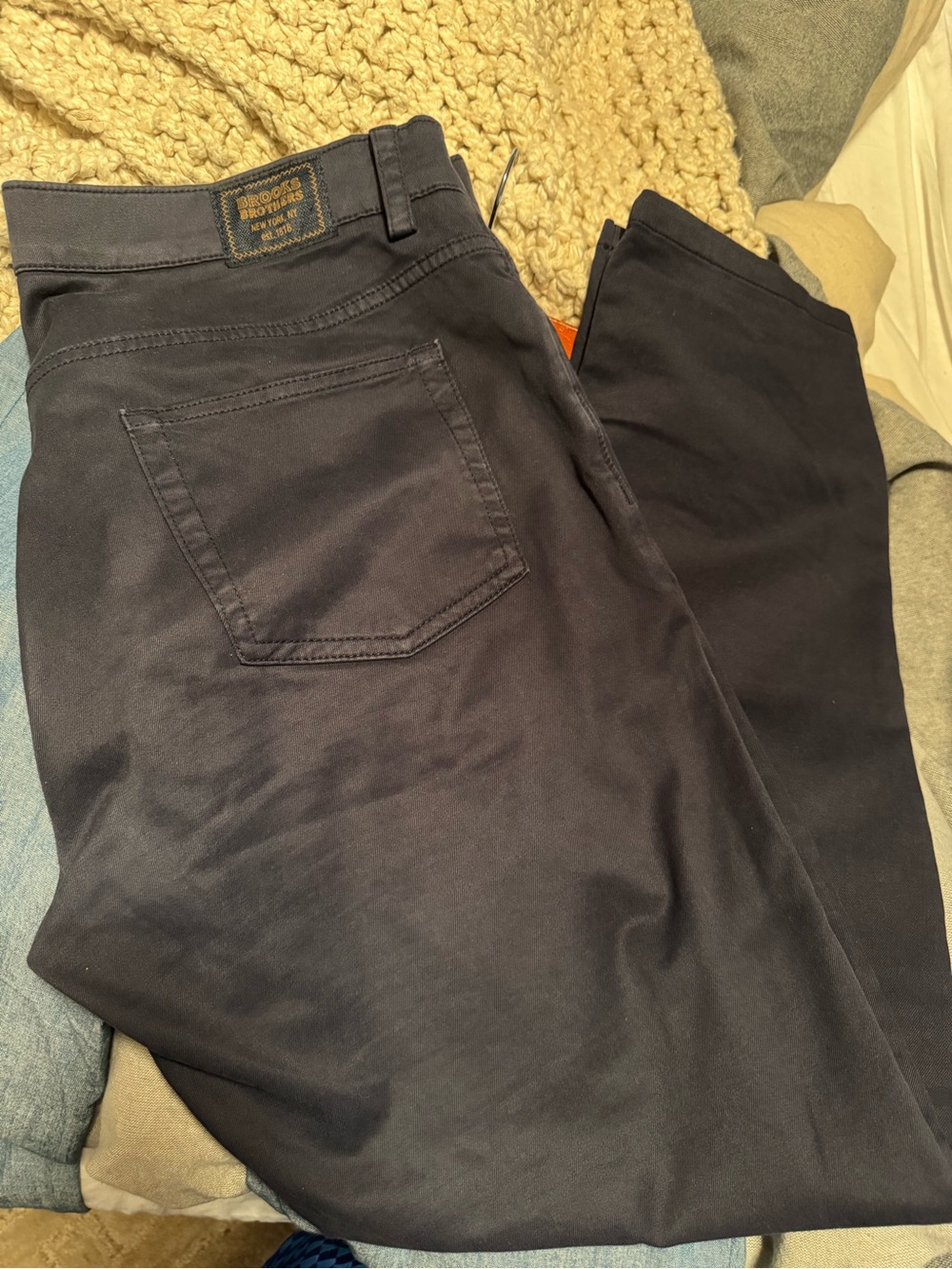 Brooks Brothers Men's Straight Dark 5 pocket Navy Pants 36x30